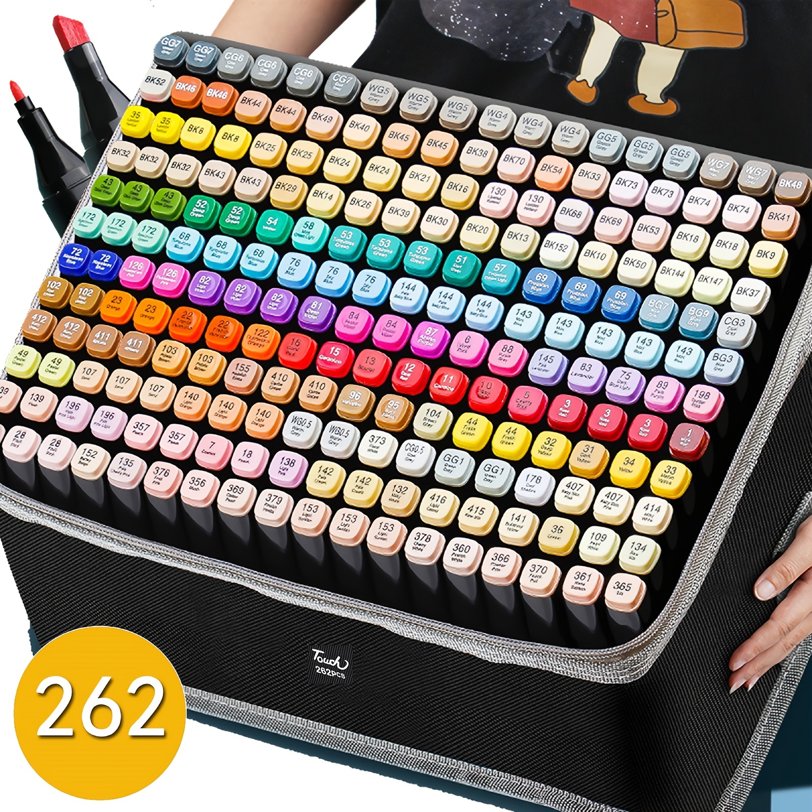 

Hot Sales 262/204/168/120/100/80/60/48/36/24/12 Pcs Student Anime Drawing Pen Watercolor Notebook Marker Pen Set, Color Painting Double-ended Marker