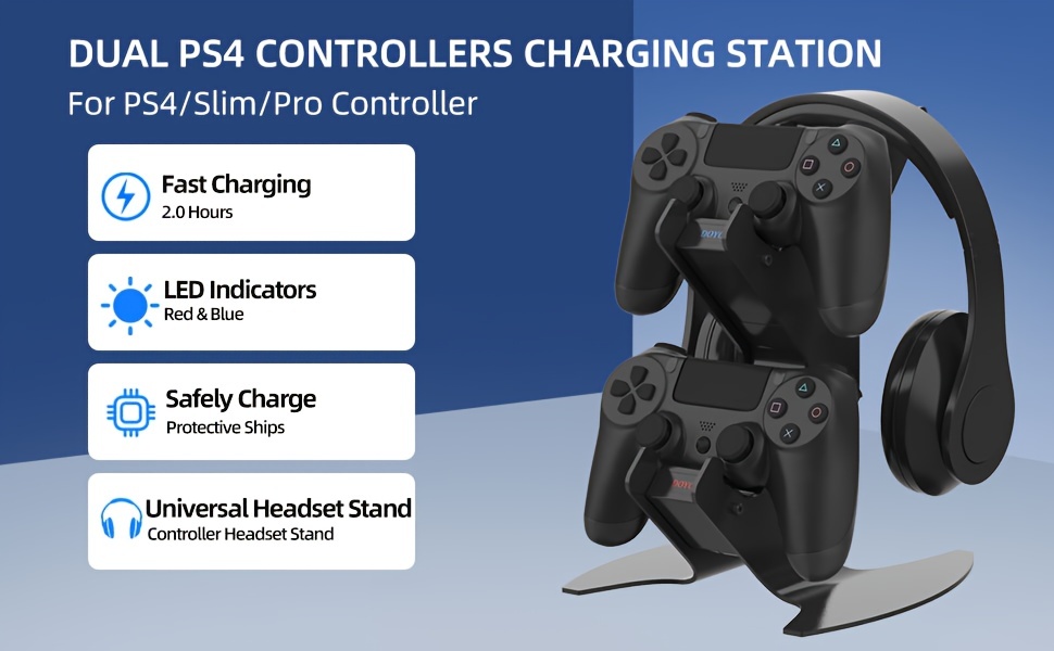 Doyo Ps4 Controller Charger Station Headset Organizer - Temu