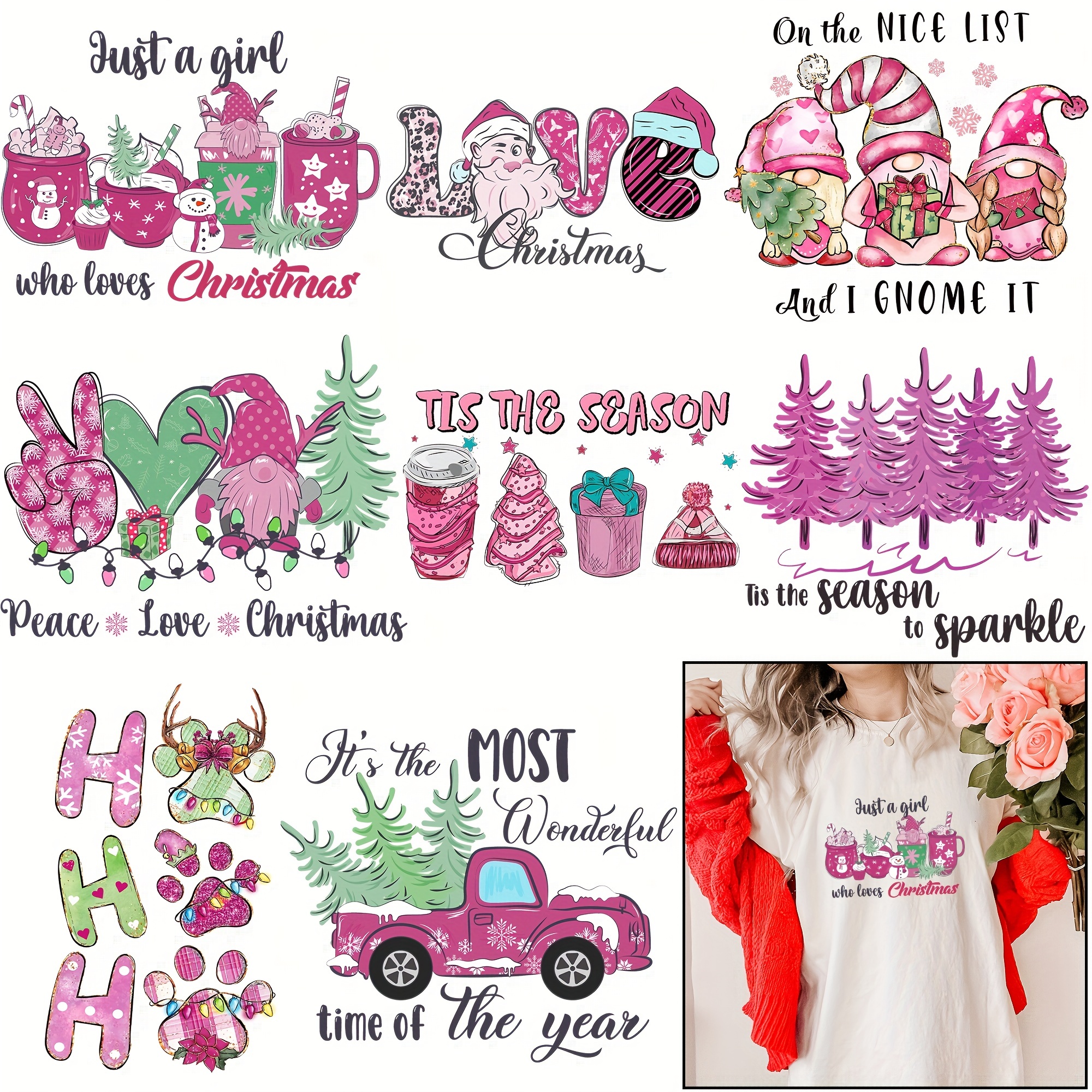 Christmas Heat Transfer Vinyl Htv Iron On For T shirts - Temu