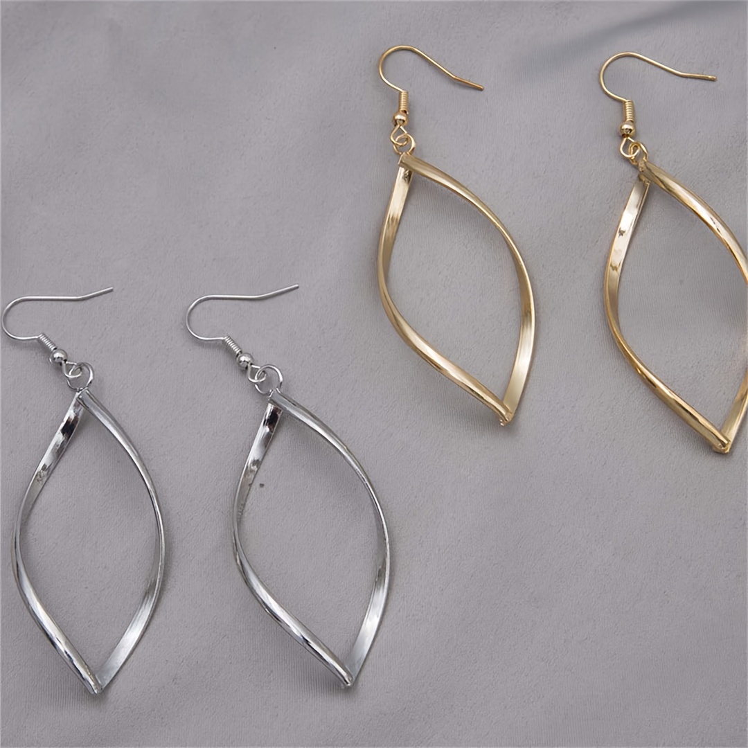 Bold Twisted Wave Dangle Earrings for Parties