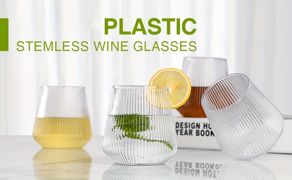 Plastic Striped Wine Glasses,, Bpa Free, Disposable, Reusable, Whiskey  Cocktail Glasses, Shatterproof Clear Wine Glasses For Party Wedding Home  Restaurant, Plastic Drink Glasses, Hand Wash Only, Drinkware Accessories -  Temu