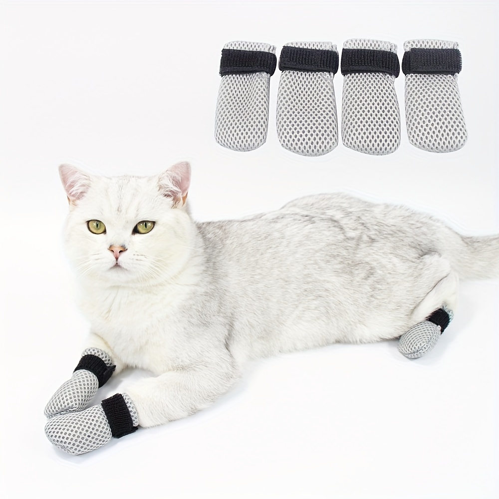 薬や注射用の柔らかい洗える猫の足カバー、傷防止猫靴、室内靴、犬床靴下、犬猫用品　Temu　Japan
