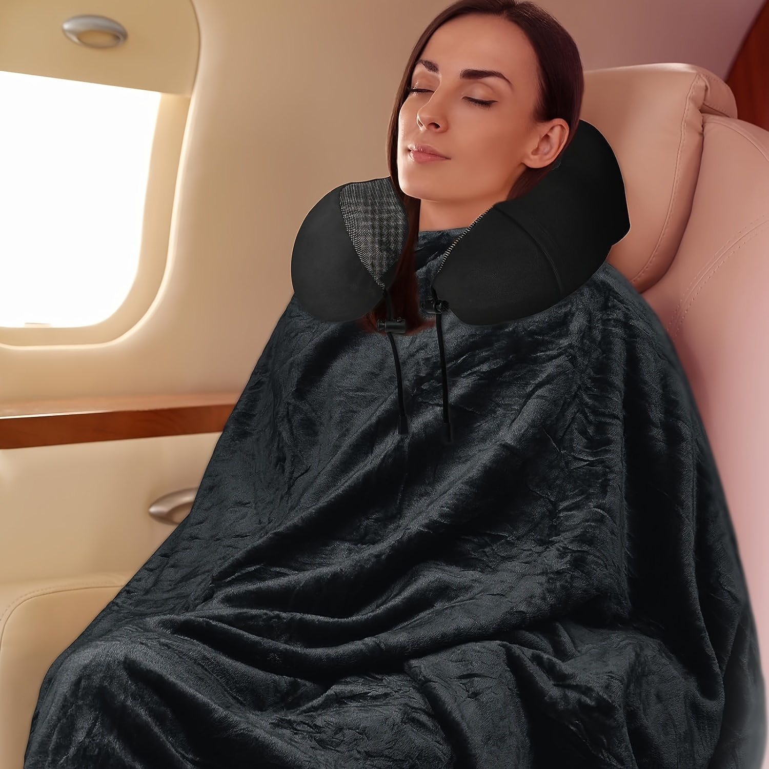 Manta de viaje para avión Compacta, ligera, plegable, para viaje, con  almohada, portátil, para senderismo, para coche, campamento, mochilero,  oficina