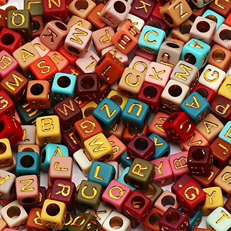 Colorful Letter Beads For Jewelry Making 28 Style Round A z - Temu