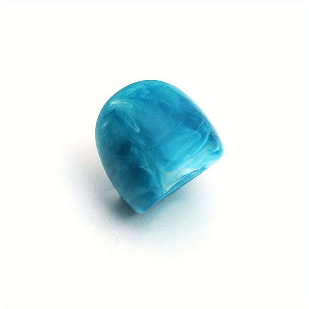 Fashion Chunky Ring Made Resin Ocean Blue + Milky White - Temu