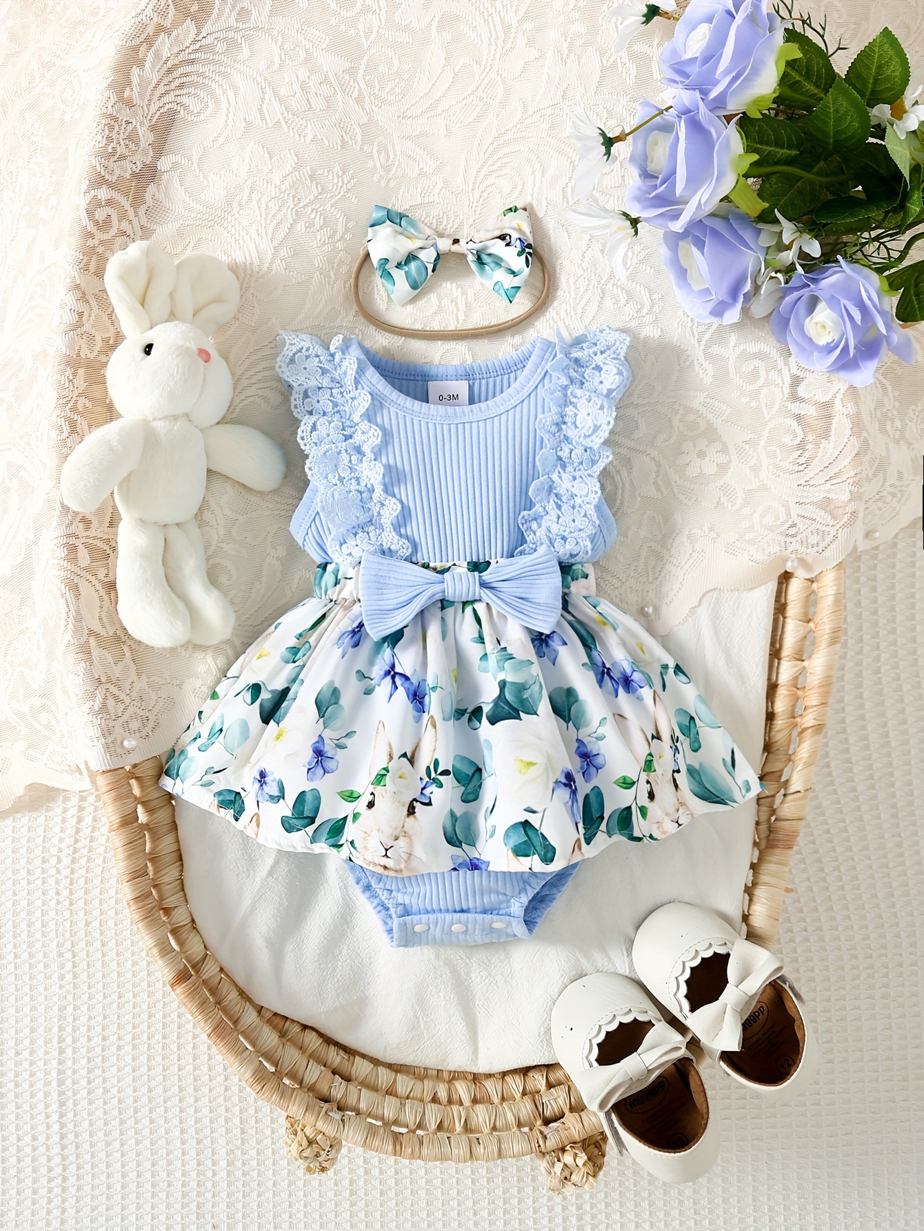 Set Vestito Bambina Pasqua Moda Ricamo A Cartone Animato - Temu Italy