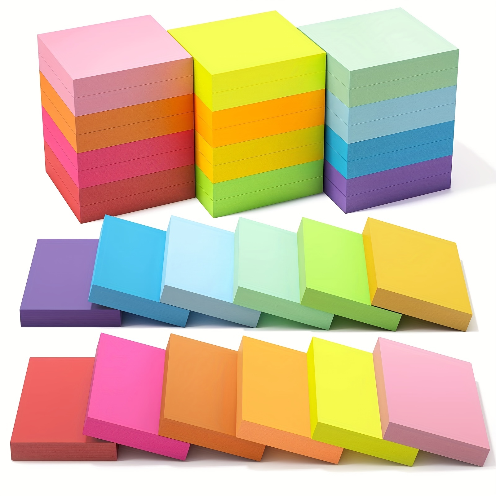 12/20/24/30pcs, Small Sticky Notes With 12 Colors, Mini Self-Adhesive Tiny  Note Pad Bulk,Tearable Note Box,Portable Student Note Marking Writing Memo