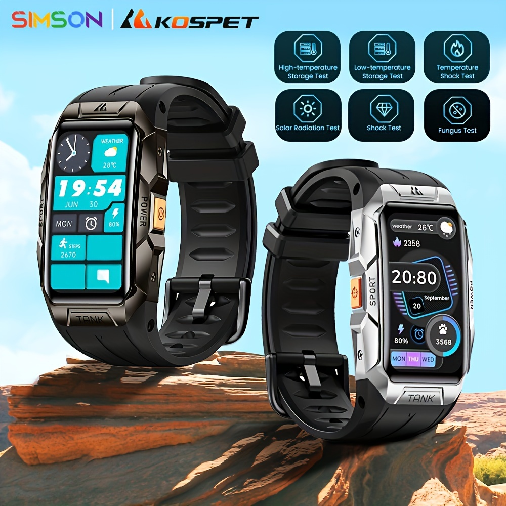 Original KOSPET TANK T2 Ultra Military Smart Watch Bluetooth Health Monitor  Gift