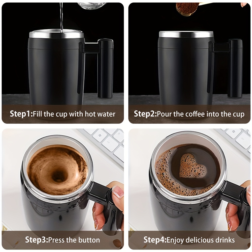 Self Stirring Mug Automatic Magnetic Battery operated Mixing Tea Coffee Cup