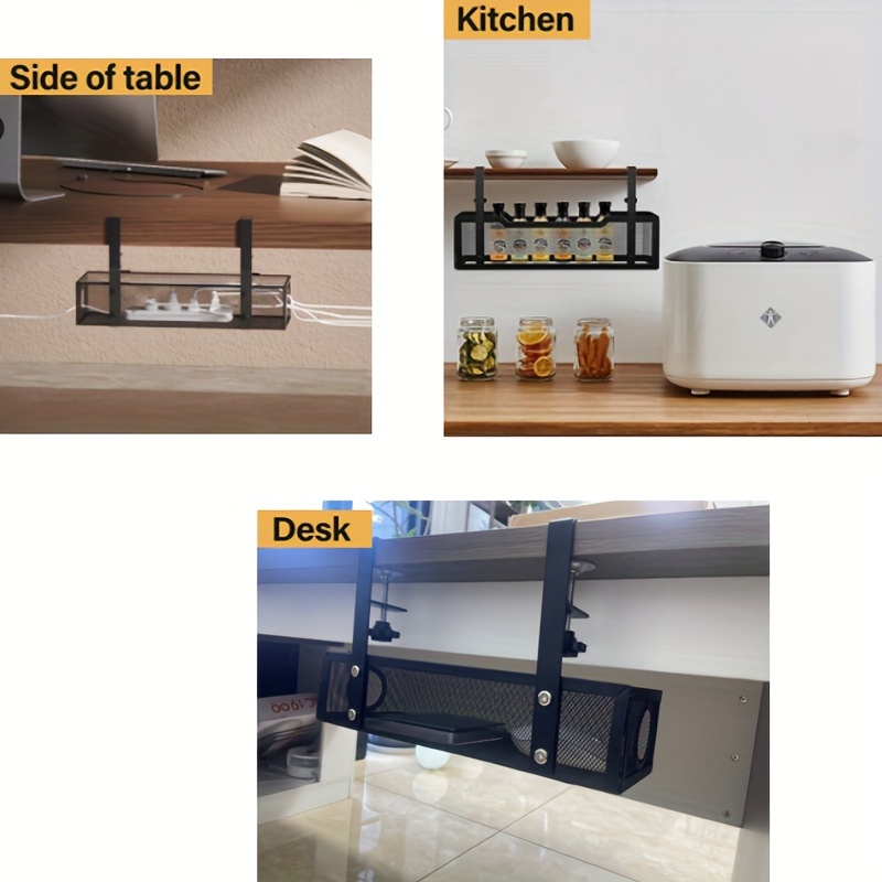 1pc Estante Organizador Cables Debajo Escritorio Caja - Temu Mexico