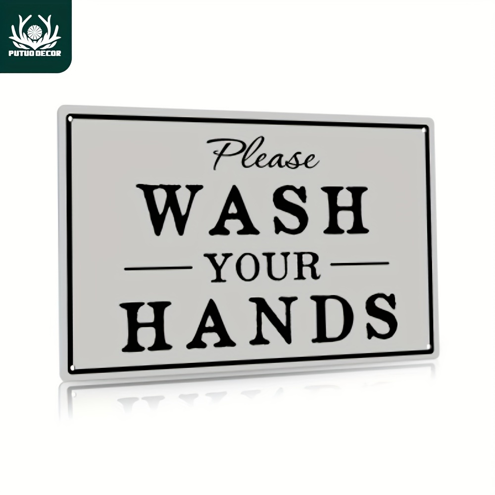 

Vintage Tin Plaque Wall Art: Add A Touch Of Charm To Your Home With This 'wash Your Paws' Sign!