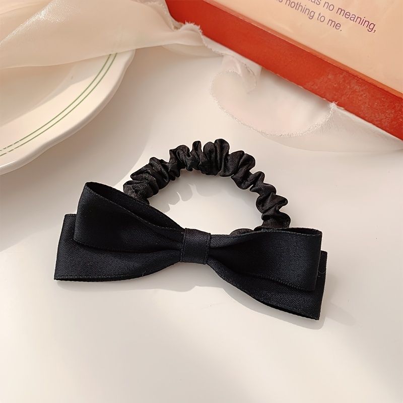Bow Pleated Hair Rope Women's Fashion Solid Color Simple Hair Ring Hair  Accessories - Beauty & Personal Care - Temu