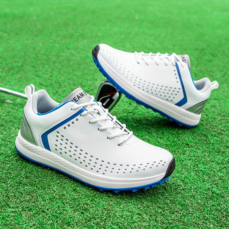 Mens Solid Non Slip Golf Shoes With Spikes Professional Shock