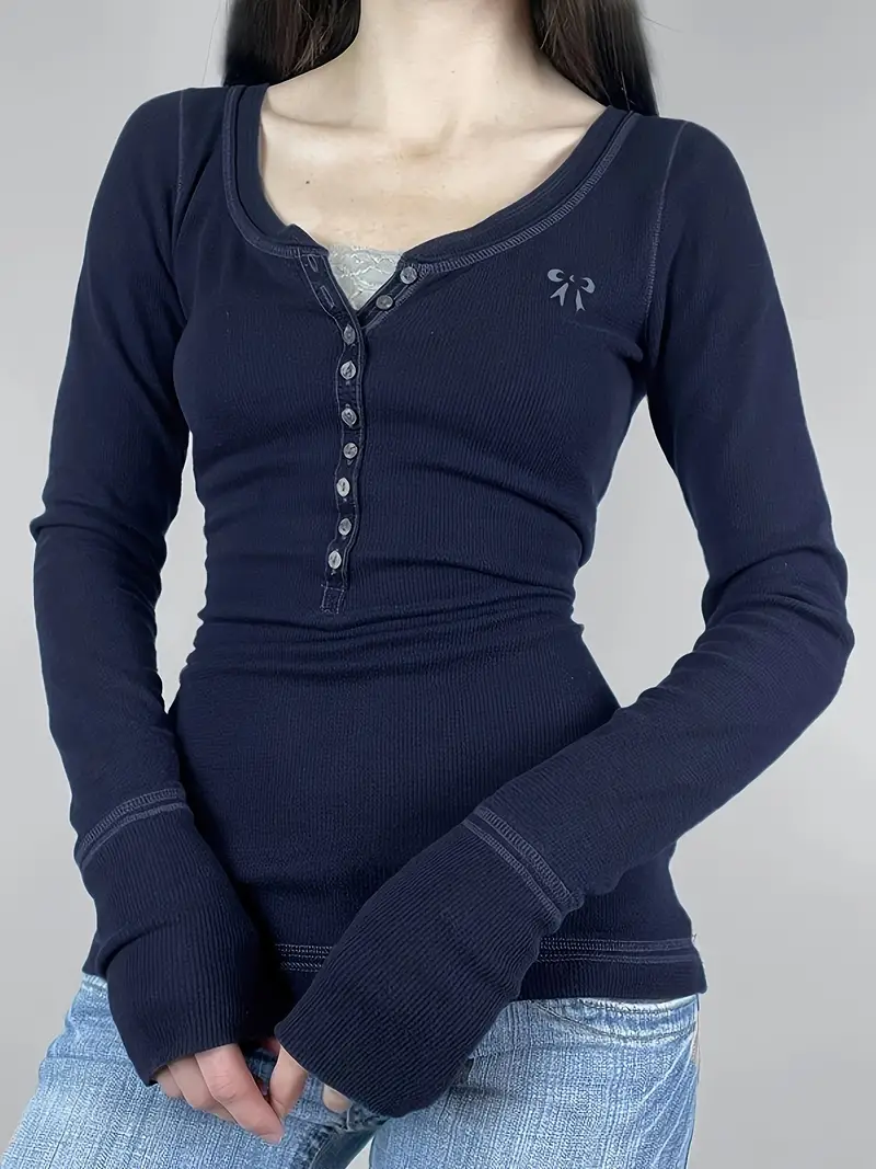 Top Stitching Lace Splicing T shirt Casual Long Sleeve - Temu