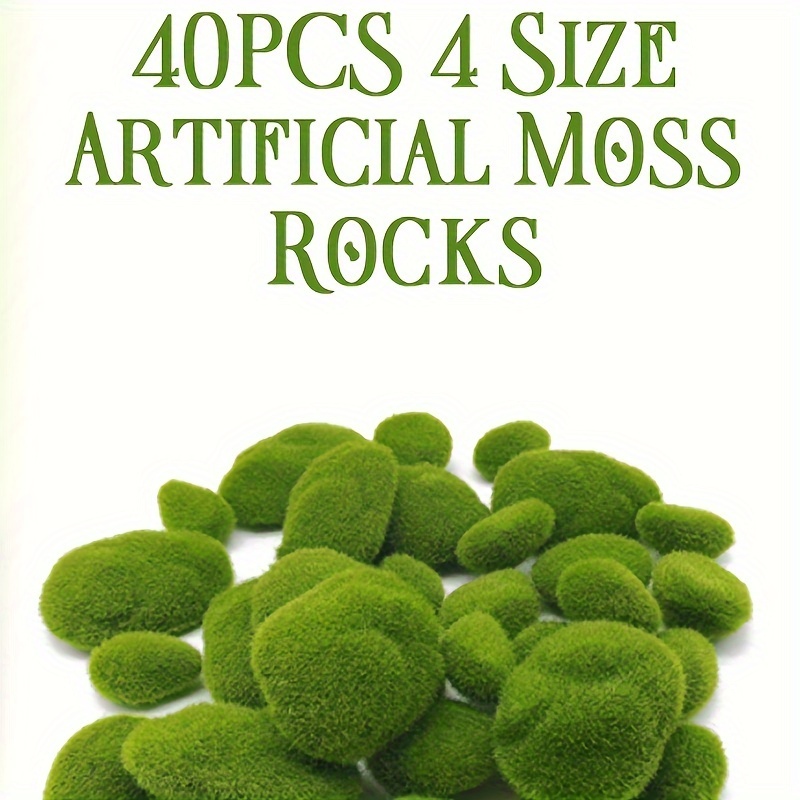  DECHOUS 20 Pcs Artificial Moss Micro Stone Decorative Moss  Balls Fish Tank Moss Balls Plant Potted Stone Easter Gifts Flower Faux  Green Moss Rock DIY Floral Foam Landscape Stone Indoor 