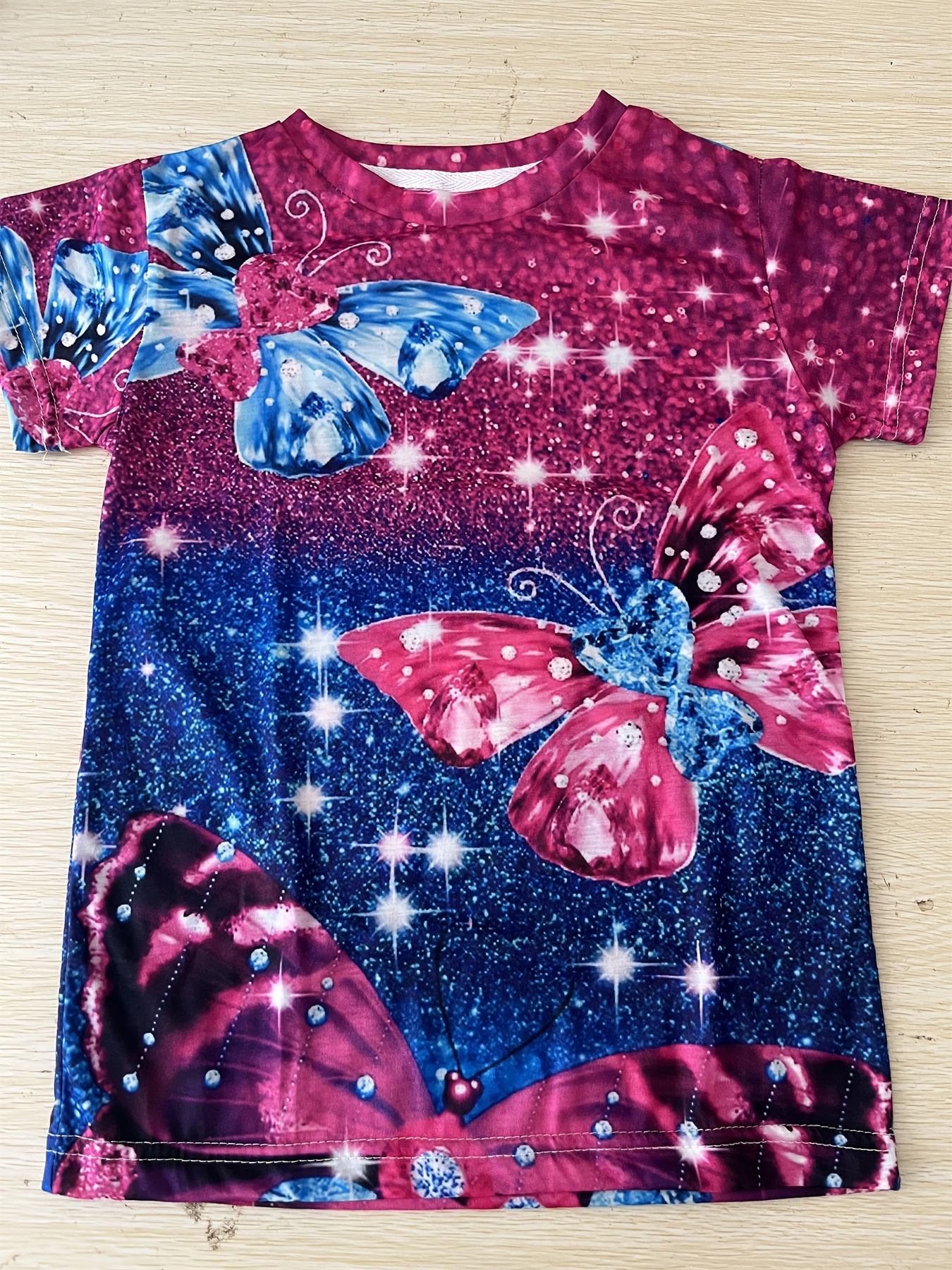 Camiseta Manga Corta Gr fico Mariposa M gica 3d Ni a Temu Chile