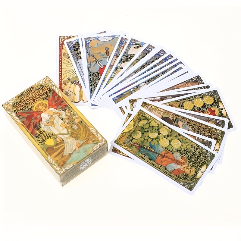 Tarot Art Nouveau Dorado Todas Las Cartas - Temu