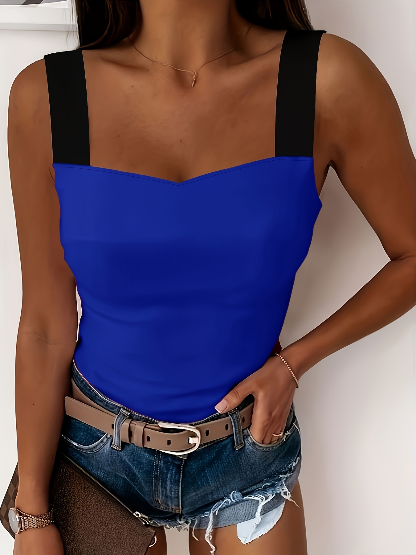 Women Tank Tops Summer Sleeveless Basic Cami Top Shirt Slim Knit