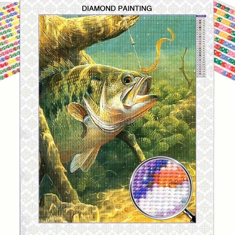 5d Diy Diamond Painting Full Drill Fish  Diamond Painting Cross Stitch Fishing  - Diamond Painting Cross Stitch - Aliexpress