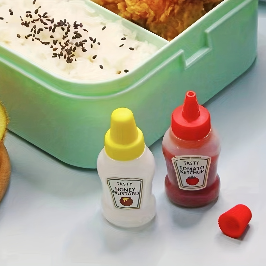 XUEWAN Portable Ketchup/Salad/Honey Seasoning Storage Kids Lunch  Accessories Sauce Dressing Container Sauce Bottle Mini Squeeze Bottle Bento  Box