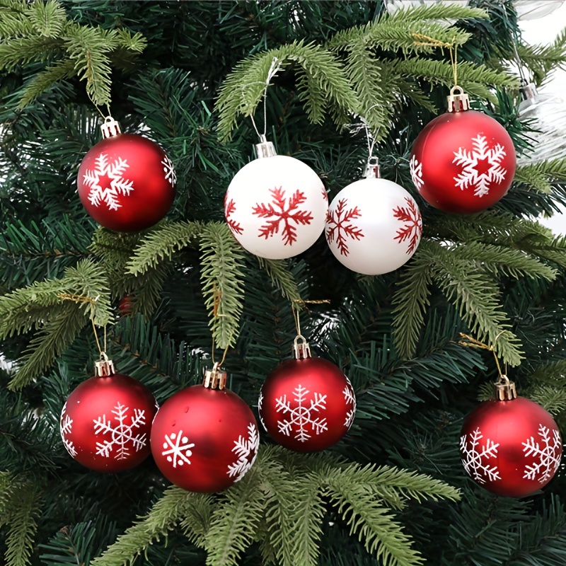 2.36インチ 60mm ハンドプリント クリスマスボール オーナメントセット 24個 飛散防止 クリスマスツリー装飾 装飾セット 自宅 休 - 1