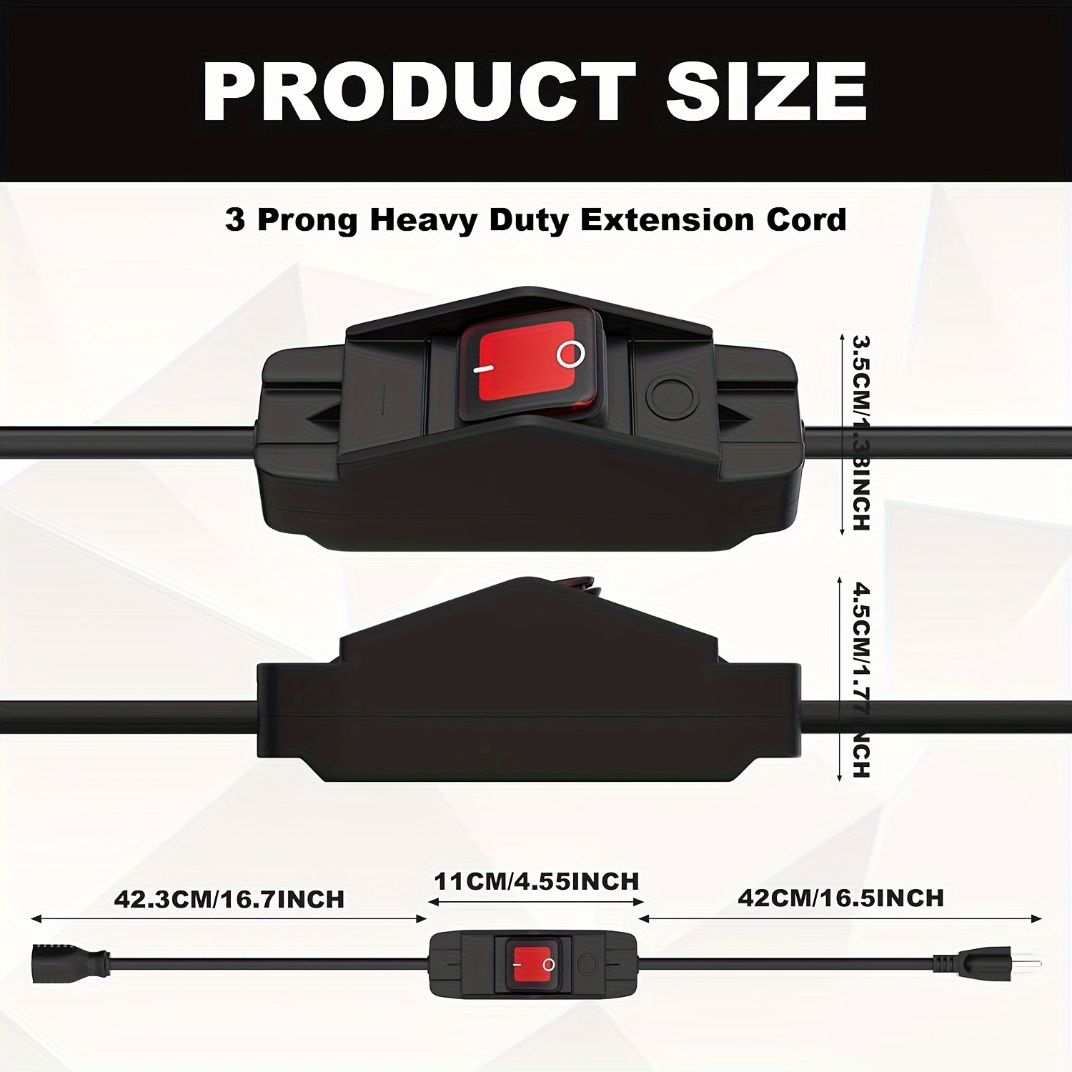 Extension Cord Inline / Waterproof Switch 3 Prong Extension - Temu