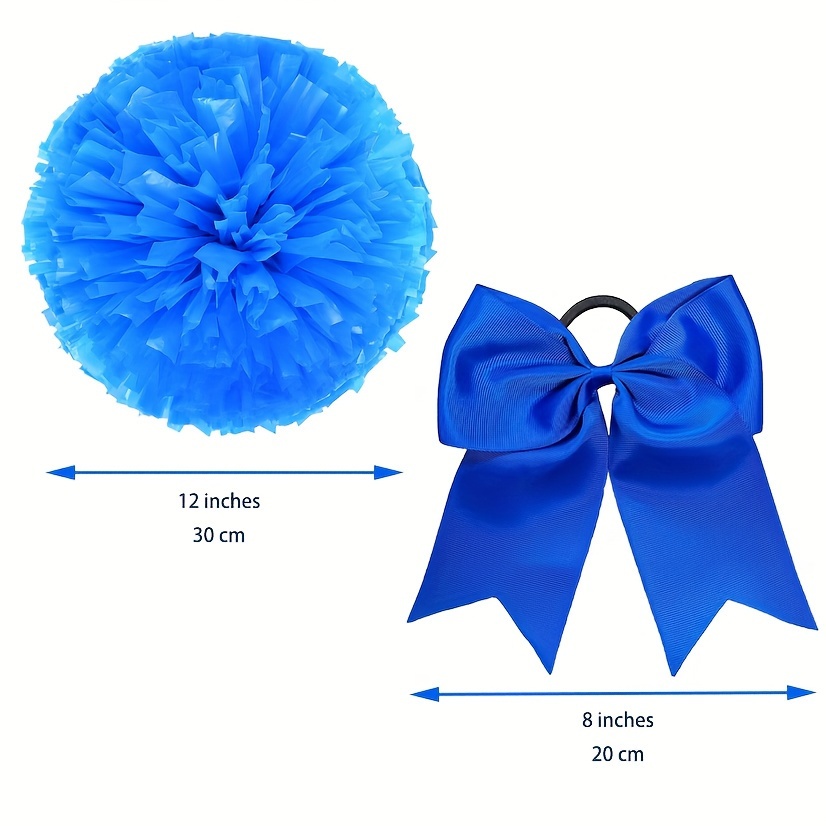 Cheerleading Pom Poms And Large Cheerleader Hair Bow - Temu