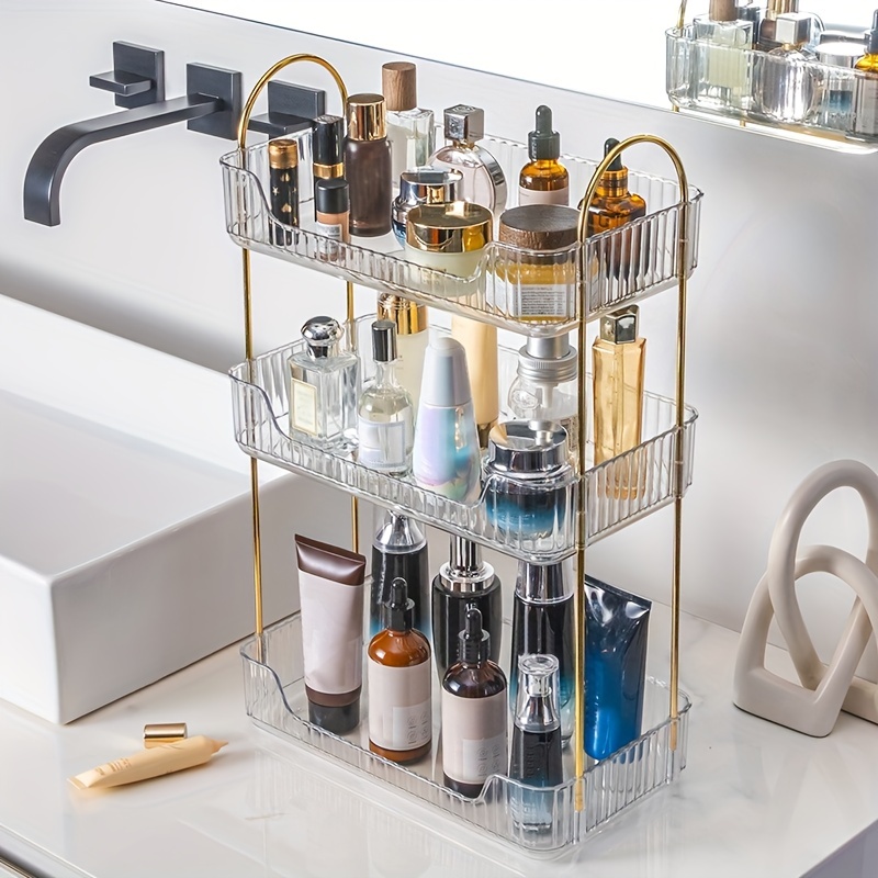 Organizador de cosméticos giratorio, bandeja de almacenamiento de  maquillaje transparente para aromaterapia, Perfume de lujo ligero