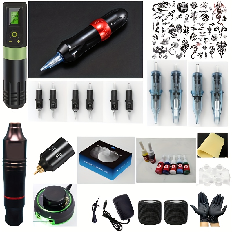 Wireless Tattoo Pen Kit Cordless Tattoo Machine Set Rotary - Temu