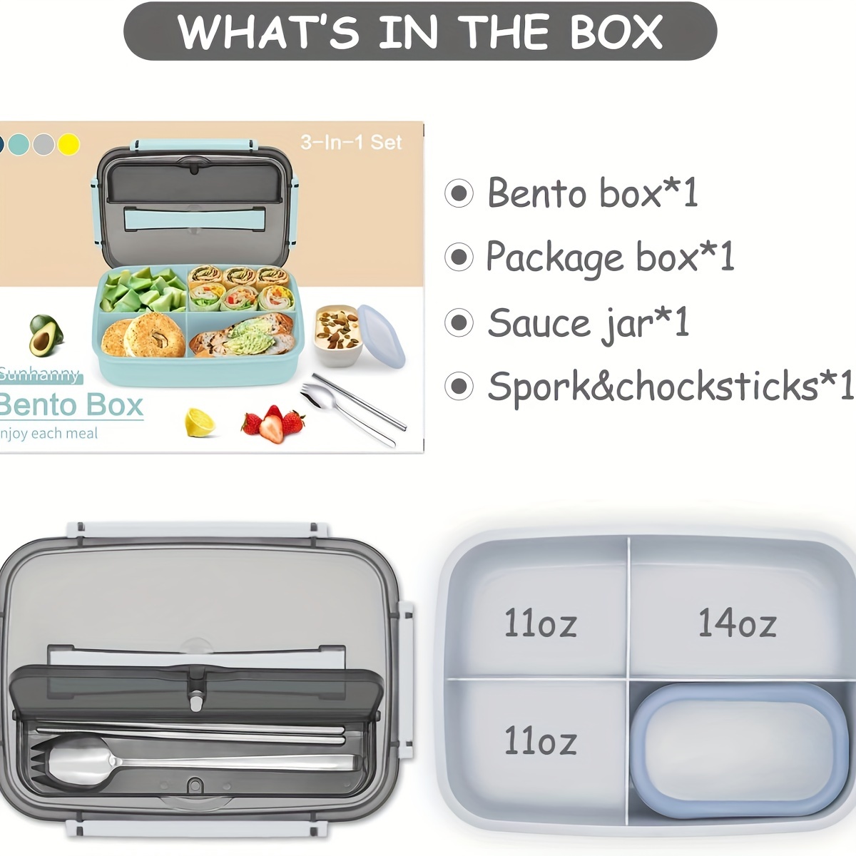 Sunhanny Bento Box Adult Lunch Box, Bento Lunch Box Containers, 50