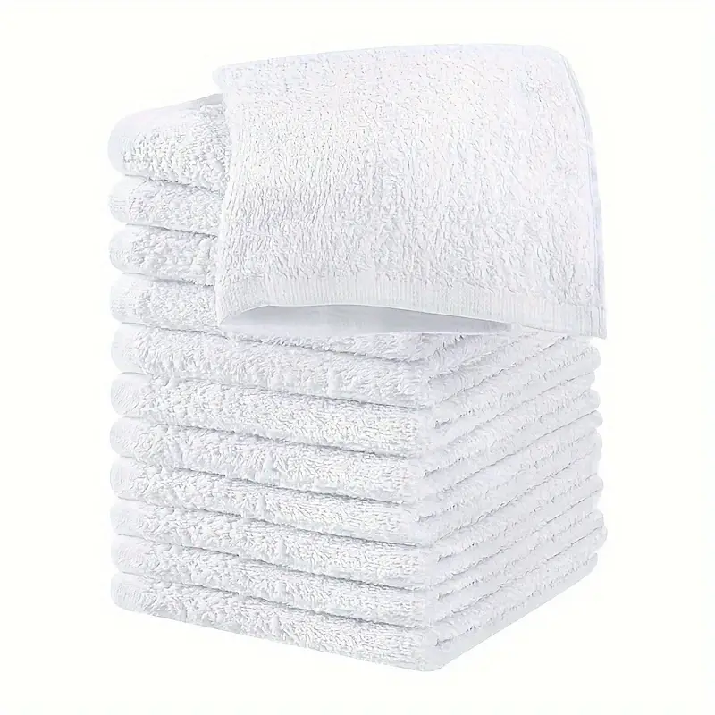 Cotton Washcloths Set, Simple White Face Cloths, Lightweight Square Towels,  Soft Absorbent Towels For Home Bathroom, Bathroom Supplies - Temu