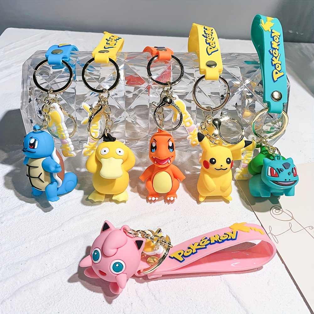 Pokemon Keychain, Pokemon Keyring, Pokemon Pikachu, Bulbasaur, Charmander,  Sqirtle, Psyduck, Jigglypuff Keychains, Adorable Cute Keychain 