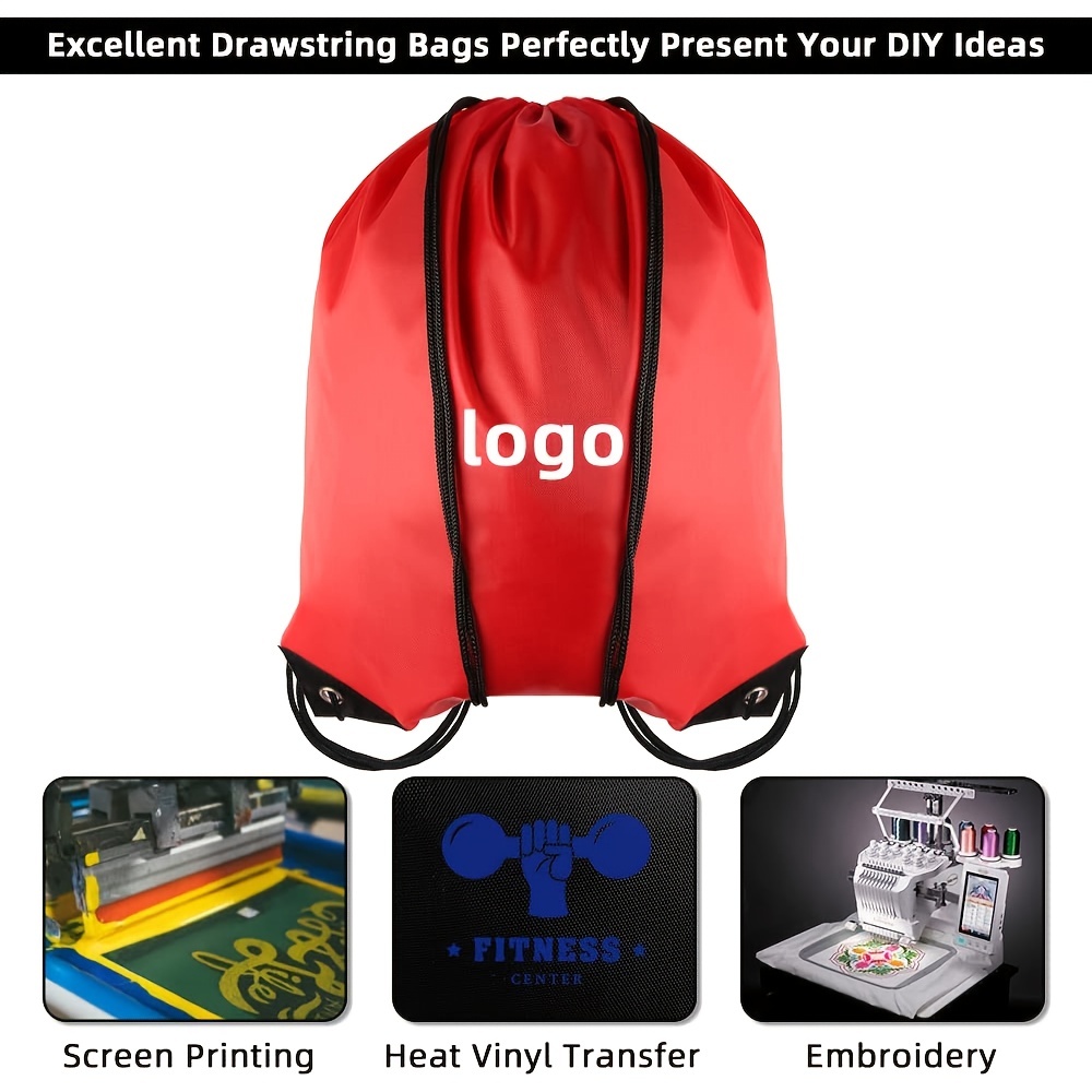 Waterproof Drawstring Backpack Cinch Sack String Bag Gym Tote School Sport  Packs