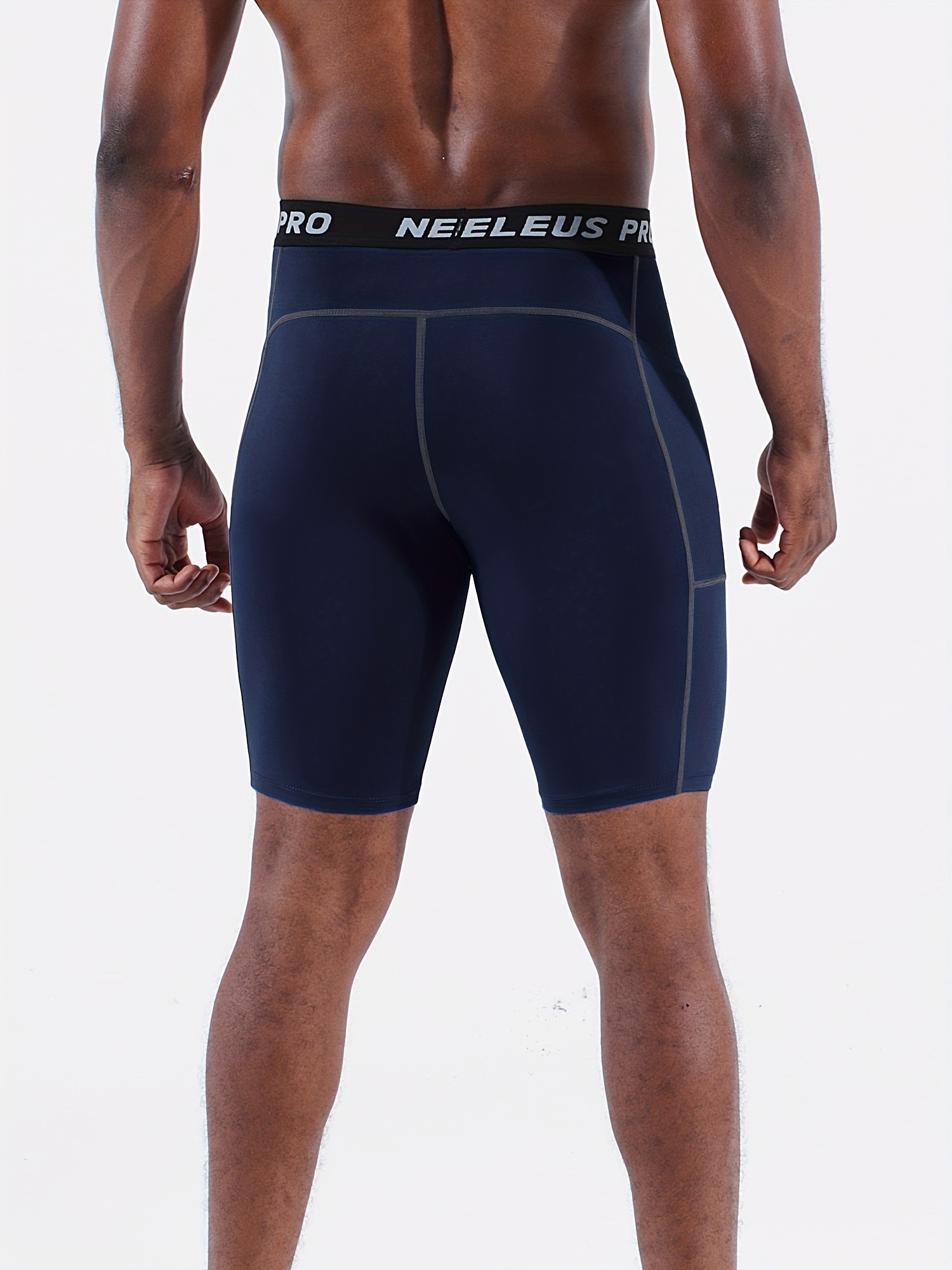 Men's Casual Plain Color High Elastic Compression Shorts - Temu