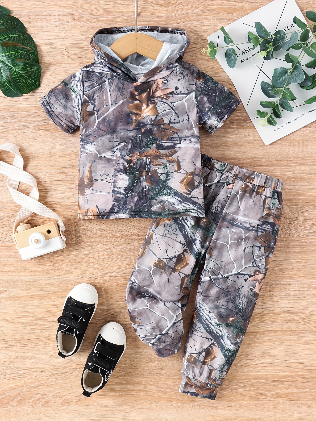 Deer fish top camo pocket pants boy hunting clothes – Western kids clothes