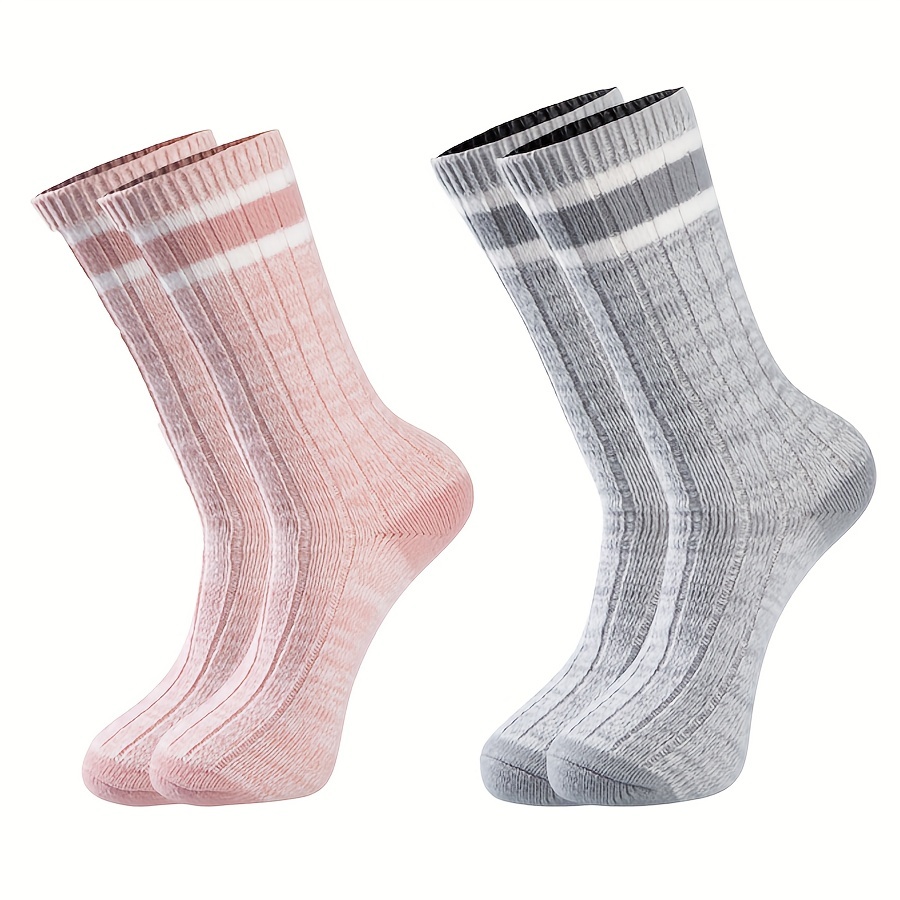 Striped Crew Socks Comfy & Breathable Women's Stockings