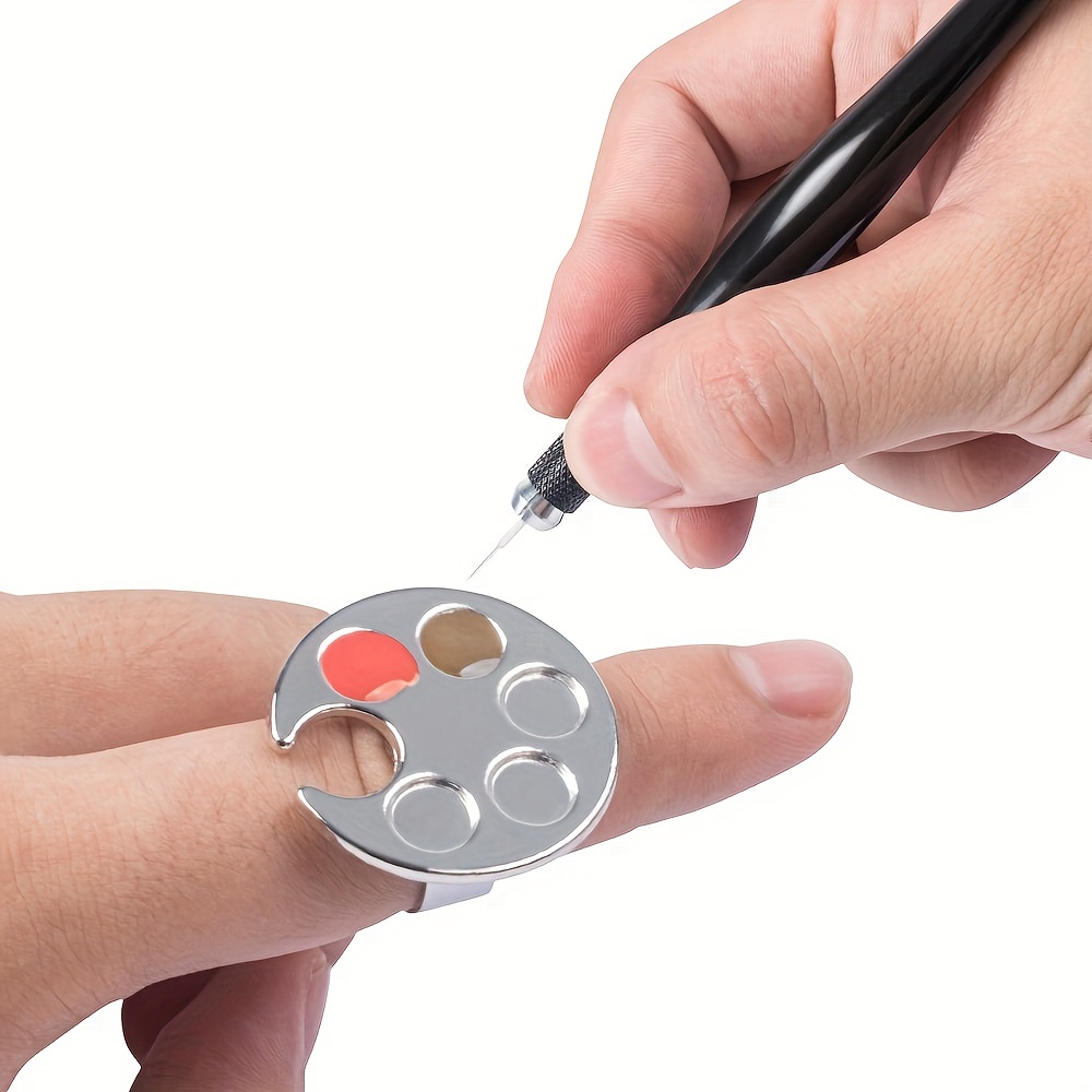 Mini Manicure Palette Nail Art Finger Ring Palette