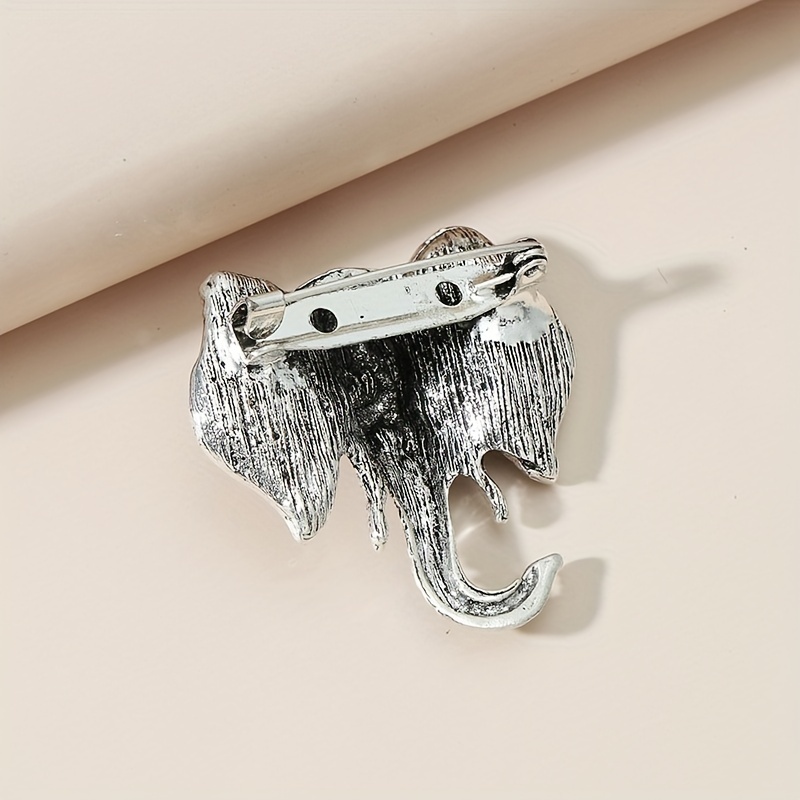 Elephant Retro Rhinestone Brooch Pin for Women