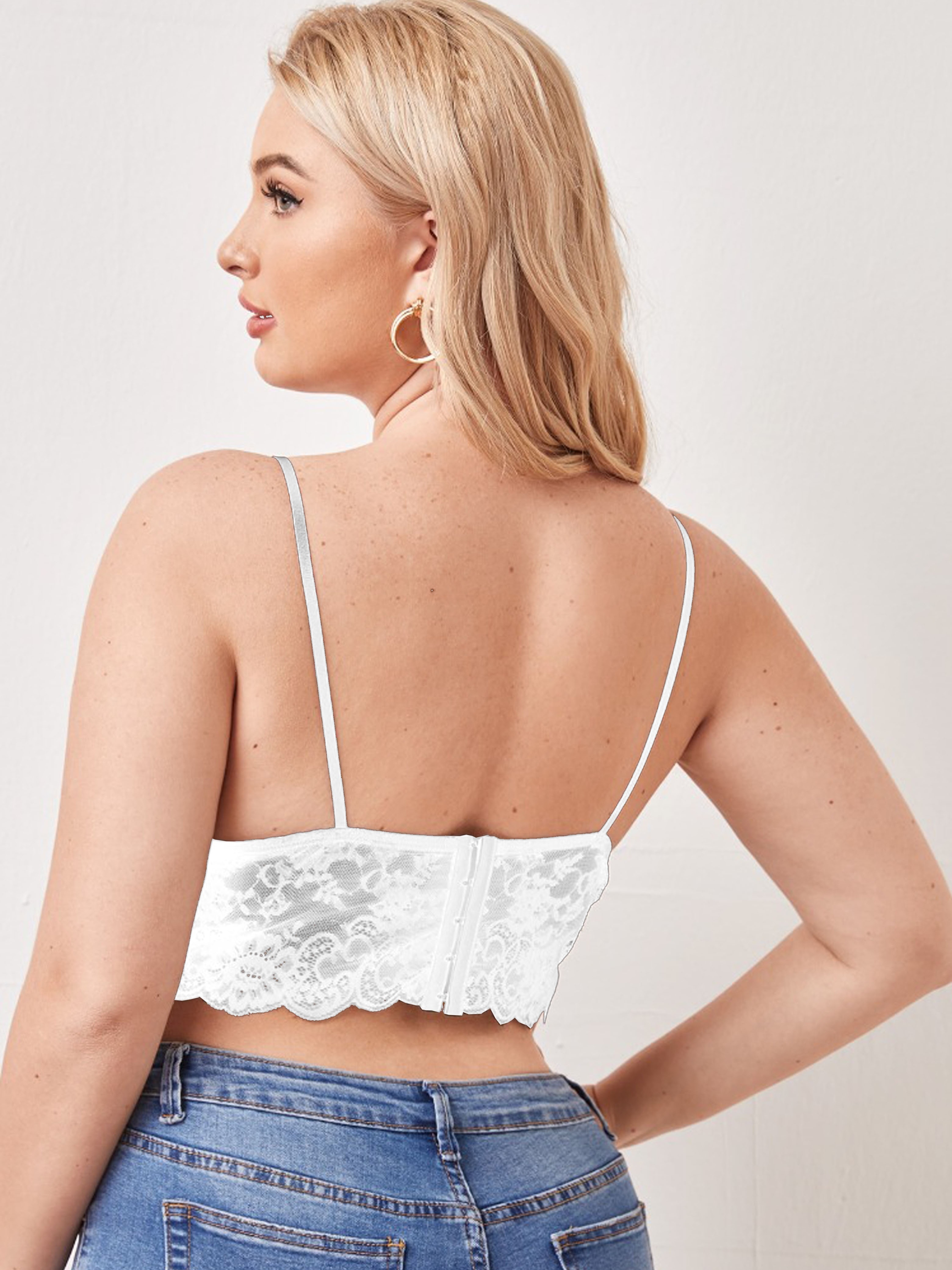 White Lace Crop Top Vintage Cropped Cami Top Sheer White Crop Top