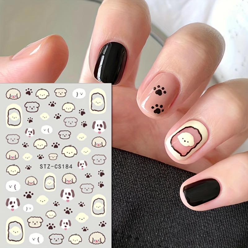 3d Adhesive Nail Stickers Colorful Cute Cartoon Dinosaur Nail Stickers Nail Decals Decoration