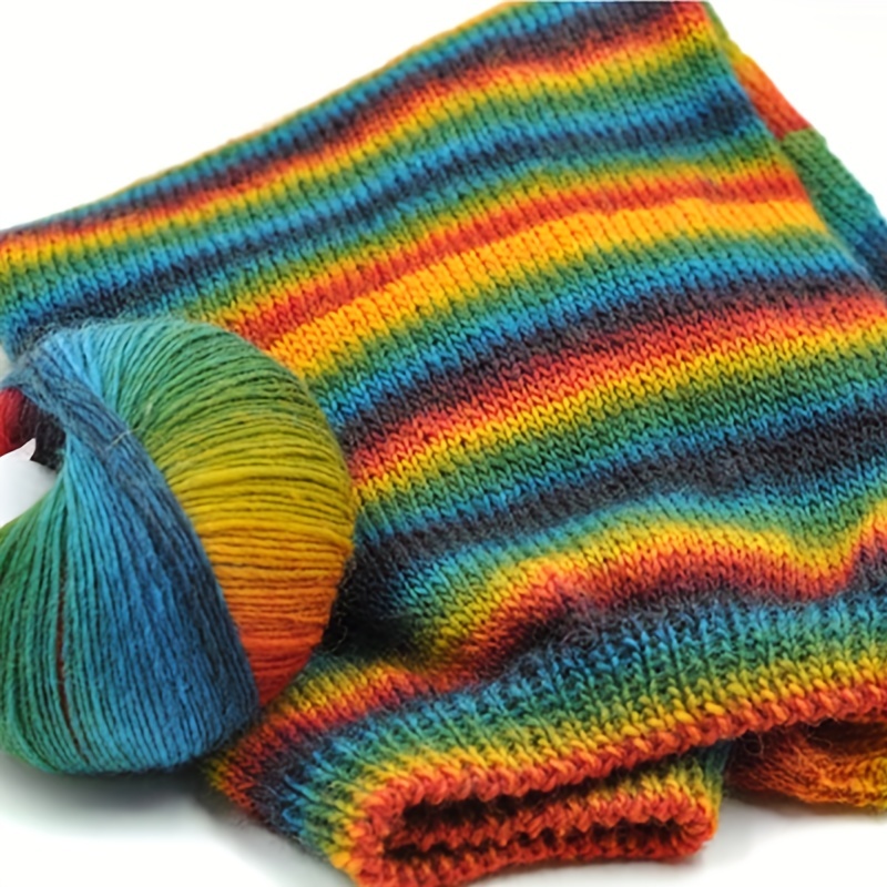Rainbow Wool Thread 60% Wool 40% Acrylic Long Section Dye - Temu United  Arab Emirates