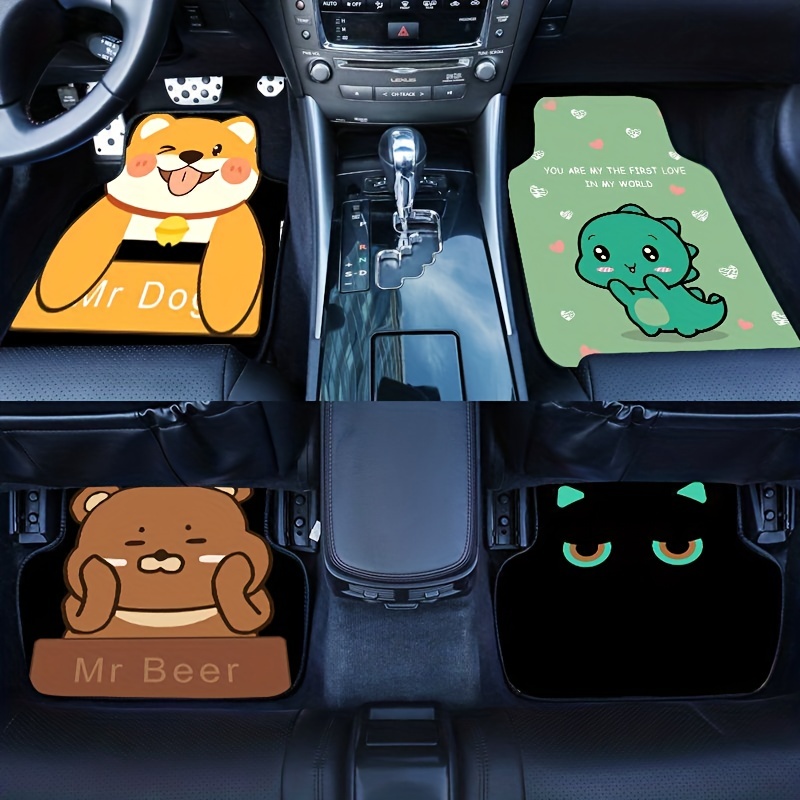 Universal Cute Cartoon Car Floor Mats Anti Dirt And Durable - Temu