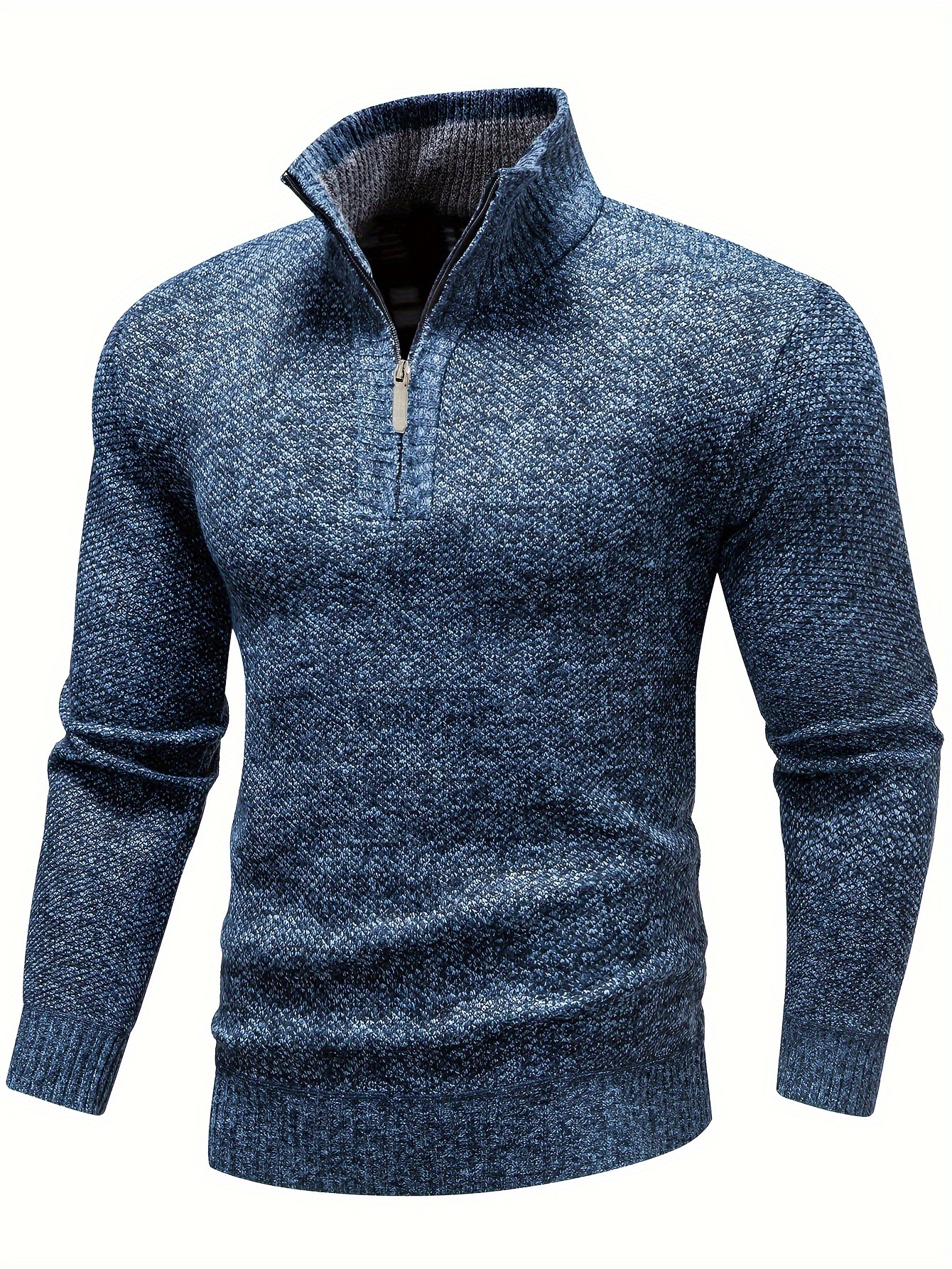 Heart Pattern Half Zip Sweater Casual Long Sleeve Drop - Temu
