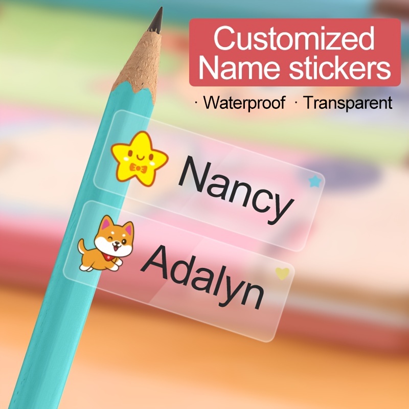 Custom Name Sticker Transparent Stickers Waterproof Crafted - Temu