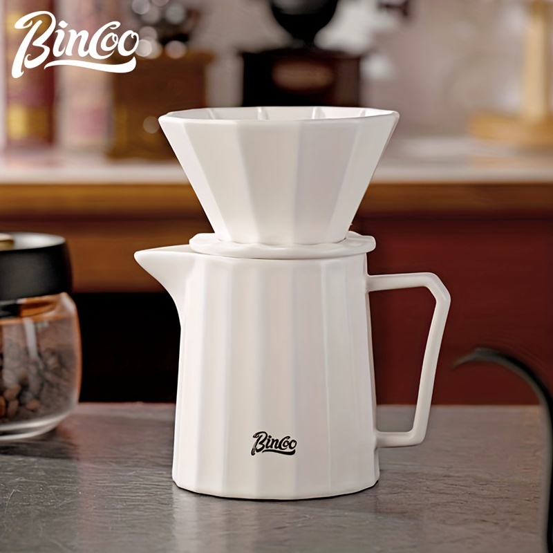 1pc bincoo angular hand flushing ceramic sharing pot coffee appliance household hand flushing coffee set filter drip cup coffee maker machine details 1