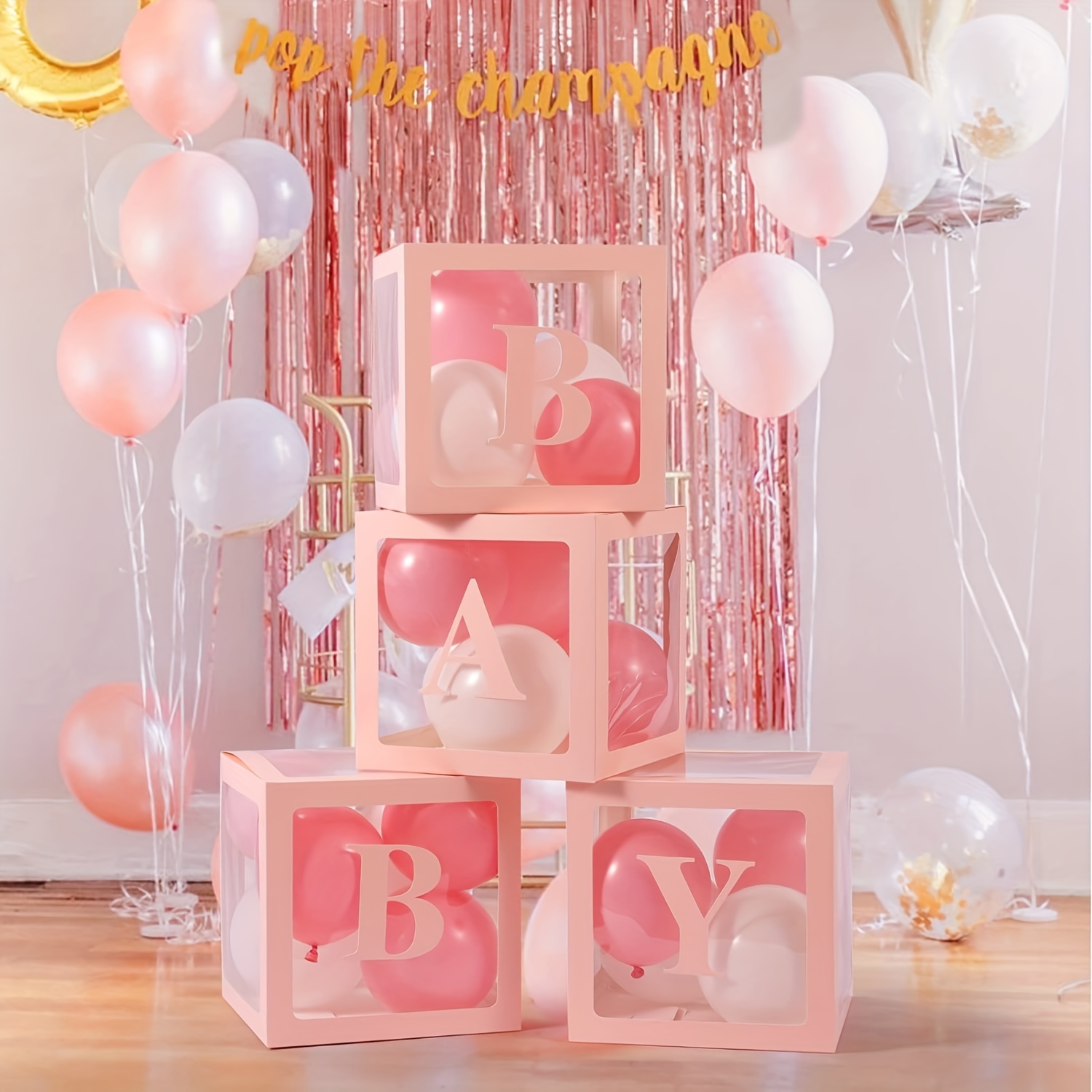 Cajas de bebé con letras para baby shower, decoraciones de baby