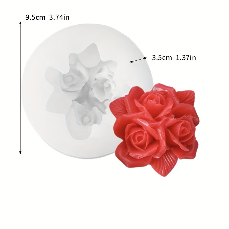 1pc Flower Design DIY Silicone Mold, 7 Grid Rose Silicone Mold For DIY