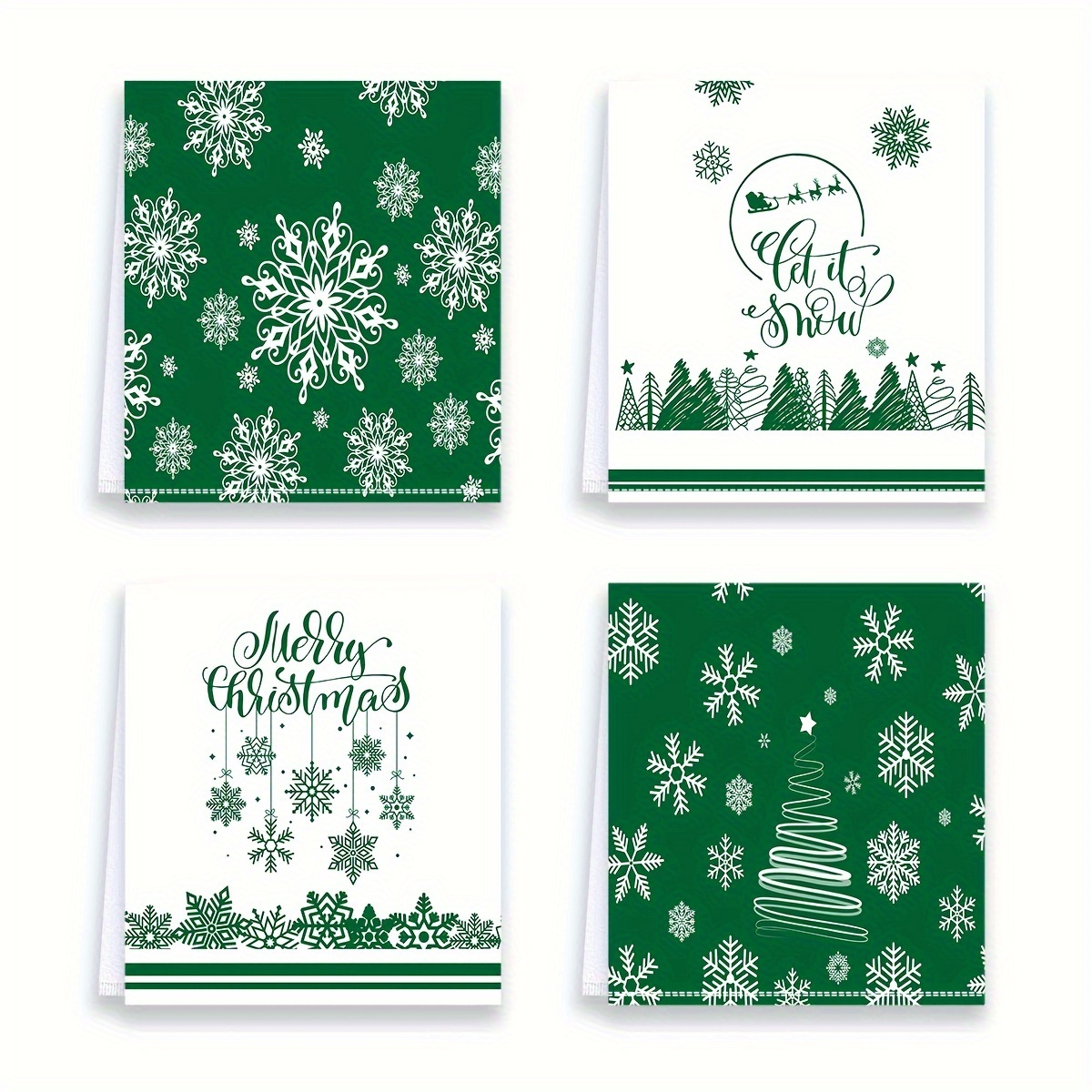 Christmas Pattern Dish Towels, Soft Absorbent Kitchen Towels, Green  Christmas Snowflake Pattern Dish Cloths, Seasonal Winter Holiday Decoration Towels  Set, Bathroom Supplies, Christmas Decor, - Temu