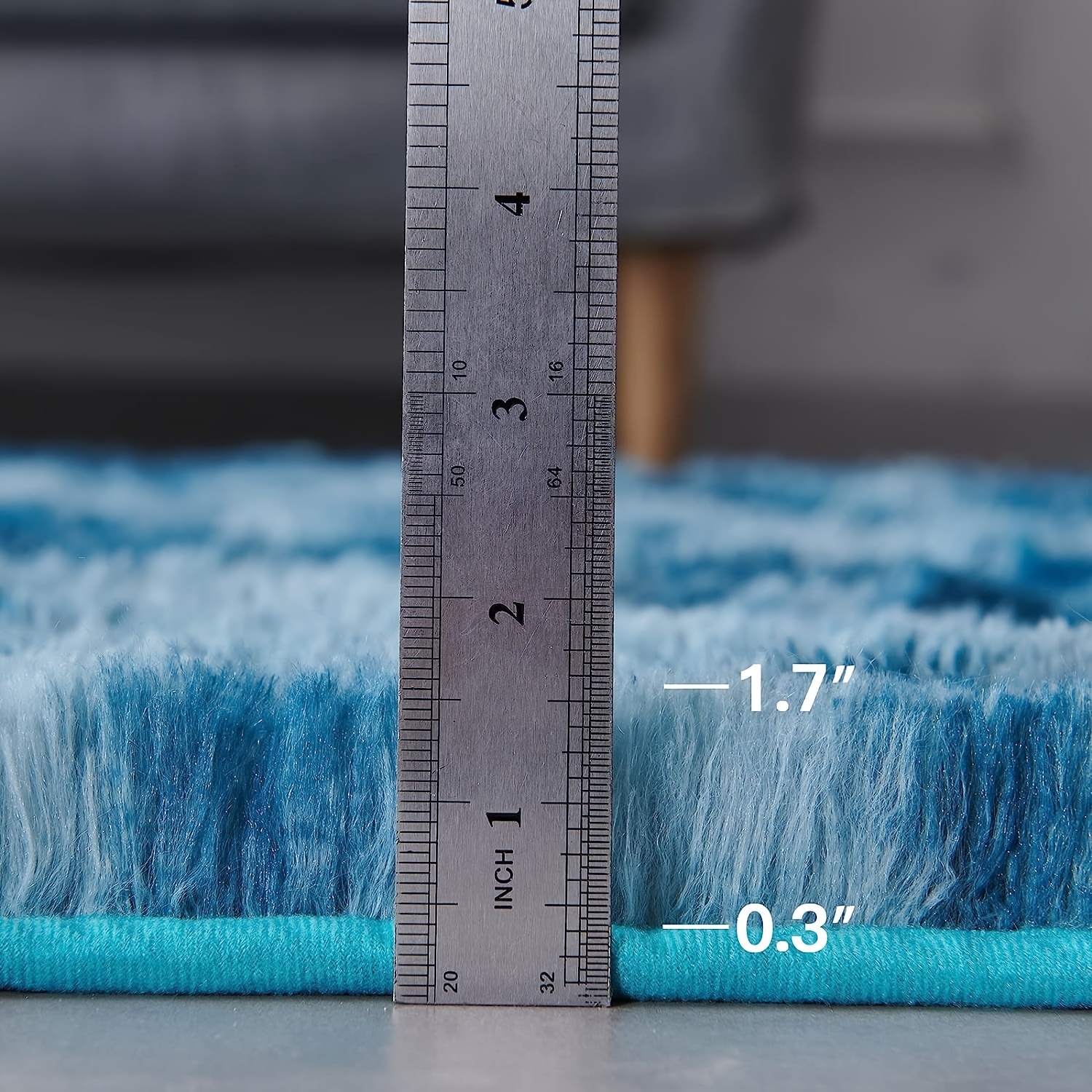 Shag Area Rug Modern Fluffy Rug Tie Dyed Dark