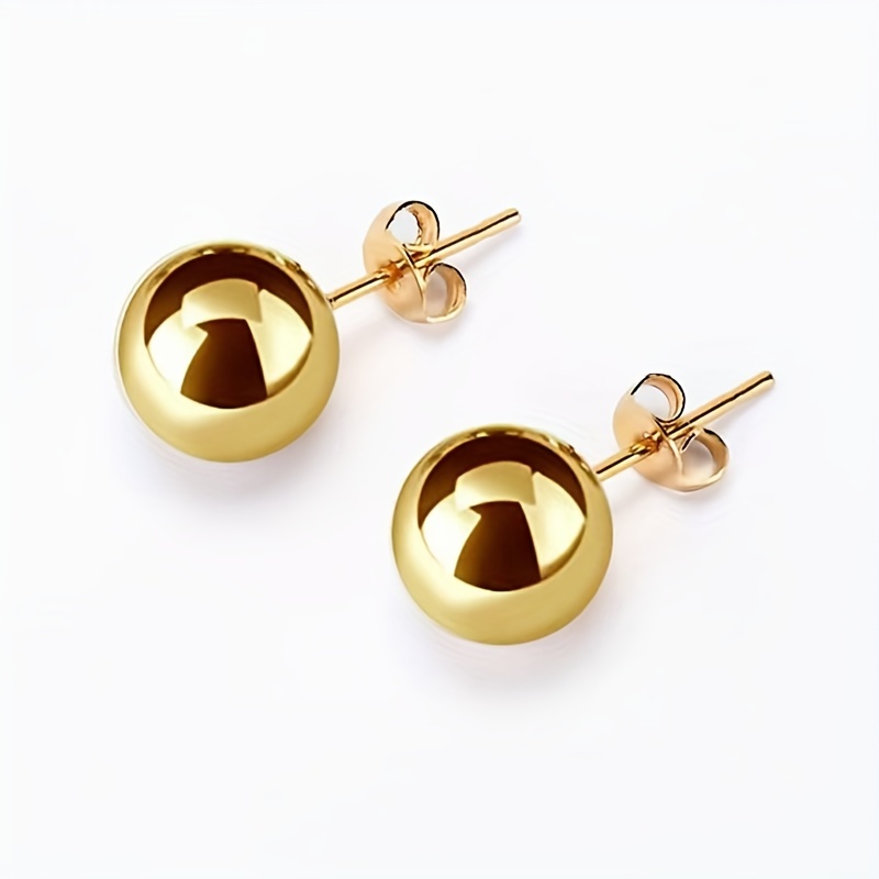 Golden / Silvery Hypoallergenic Earrings Stainless - Temu